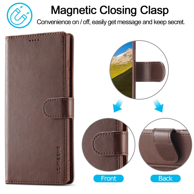 For Samsung Galaxy S24 Ultra 5G LC.IMEEKE Calf Texture Leather Phone Case(Coffee) - Galaxy S24 Ultra 5G Cases by LC.IMEEKE | Online Shopping South Africa | PMC Jewellery | Buy Now Pay Later Mobicred