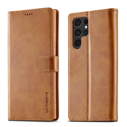 For Samsung Galaxy S24 Ultra 5G LC.IMEEKE Calf Texture Leather Phone Case(Brown) - Galaxy S24 Ultra 5G Cases by LC.IMEEKE | Online Shopping South Africa | PMC Jewellery | Buy Now Pay Later Mobicred