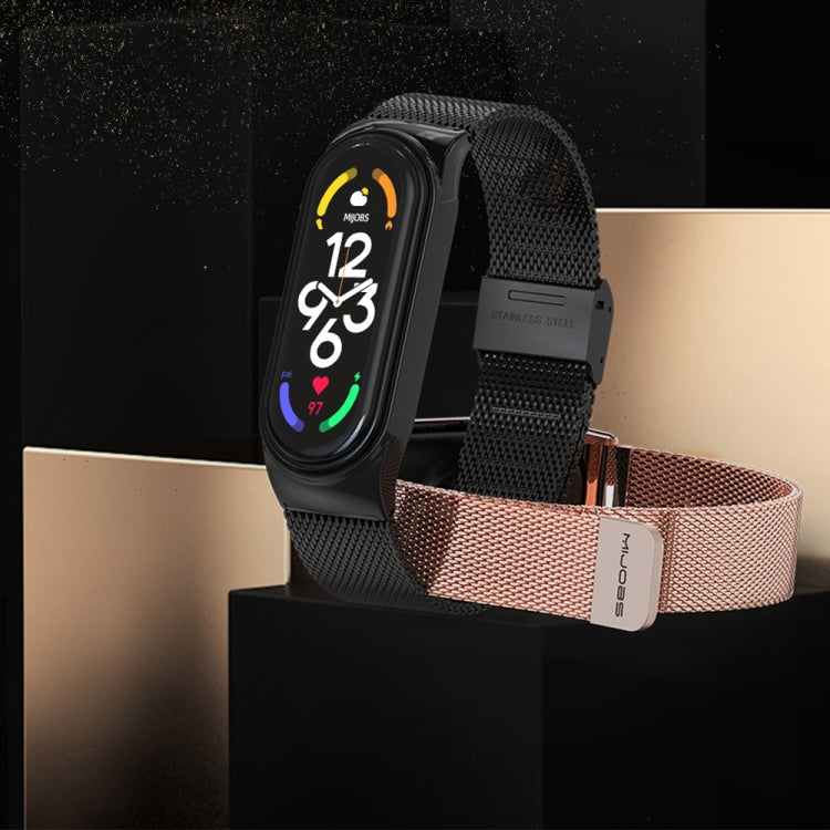 For Xiaomi Mi Band 8 Mijobs CS Case Milan Buckle Metal Watch Band(Black) - free shipping - PMc TechLife - Order now!