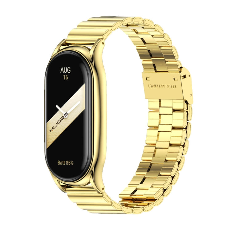 For Xiaomi Mi Band 8 Mijobs Plus Case Bamboo Buckle Metal Watch Band(Gold) - free shipping - PMc TechLife - Order now!
