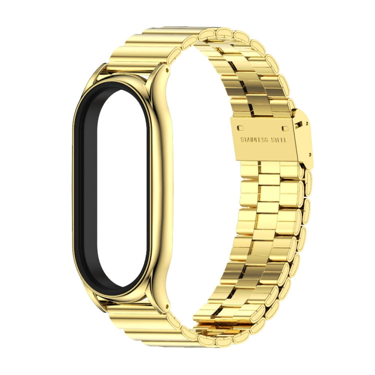 For Xiaomi Mi Band 8 Mijobs Plus Case Bamboo Buckle Metal Watch Band(Gold) - free shipping - PMc TechLife - Order now!
