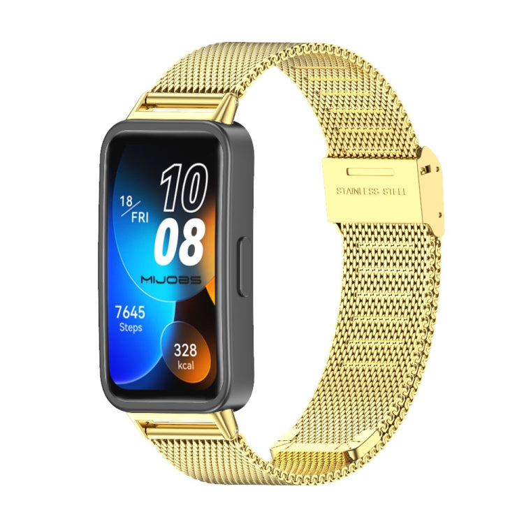 For Huawei Band 8 / 9 / 10 Mijobs Milan Buckle Stainless Steel Watch Band(Gold) - free shipping - PMC TechLife - Order now!