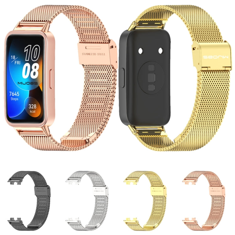 For Huawei Band 8 / 9 / 10 Mijobs Milan Buckle Stainless Steel Watch Band(Rose Gold) - free shipping - PMC TechLife - Order now!