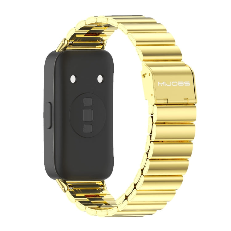 For Huawei Band 8 / 9 / 10 Mijobs Bamboo Buckle Stainless Steel Watch Band(Gold) - free shipping - PMC TechLife - Order now!