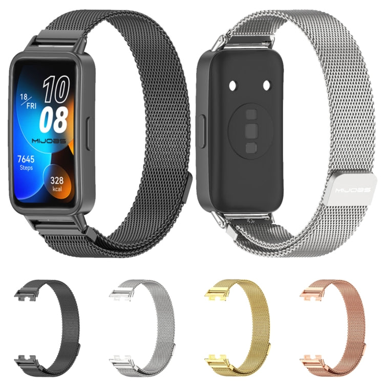 For Huawei Band 8 / 9 / 10 Mijobs Milan Magnetic Stainless Steel Watch Band(Rose Gold) - free shipping - PMC TechLife - Order now!