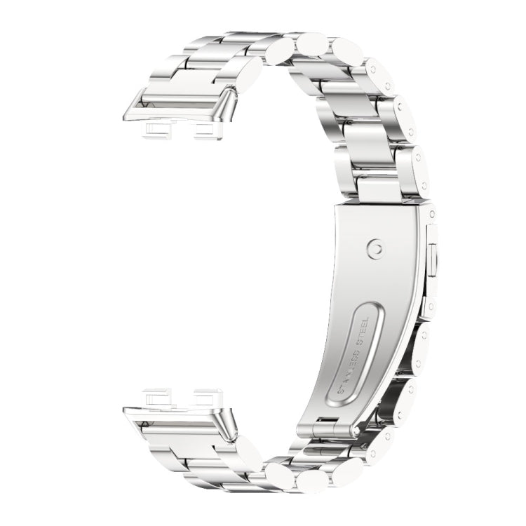 For Huawei Band 8 / 9 / 10 Mijobs Three Bead Bamboo Stainless Steel Watch Band(Silver) - free shipping - PMC TechLife - Order now!