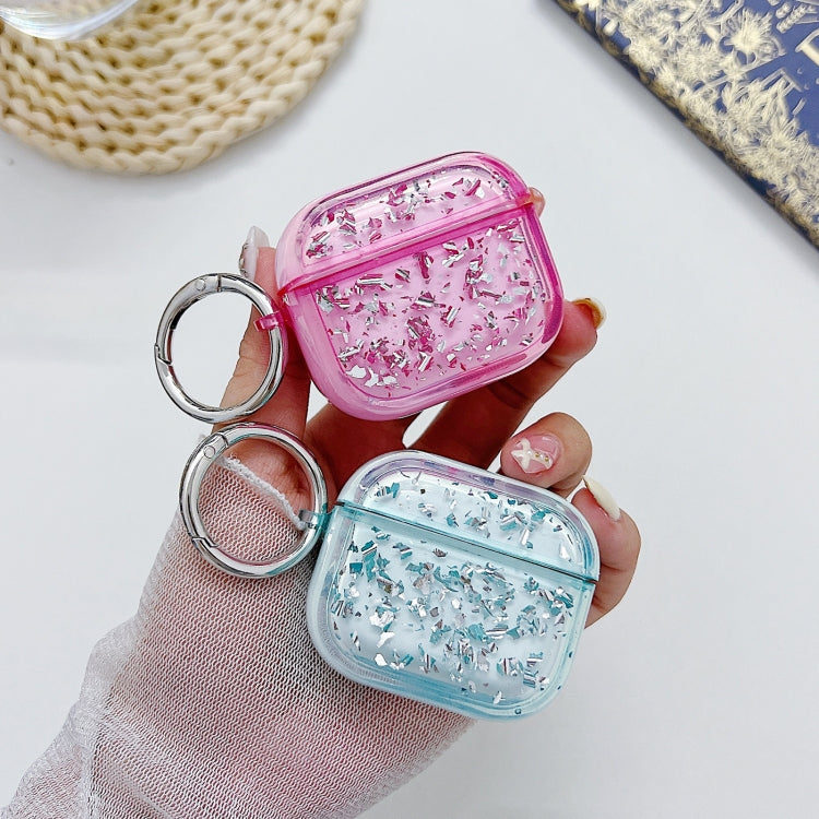 For AirPods Pro 2 Silver Foil Epoxy Bluetooth Earphone Protective Case(Pink) - For AirPods Pro 2 by PMC Jewellery | Online Shopping South Africa | PMC Jewellery | Buy Now Pay Later Mobicred