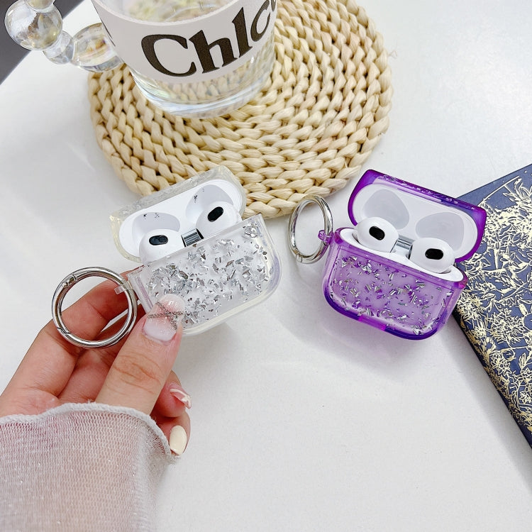 For AirPods Pro Silver Foil Epoxy Bluetooth Earphone Protective Case(Green) - For AirPods Pro by PMC Jewellery | Online Shopping South Africa | PMC Jewellery | Buy Now Pay Later Mobicred
