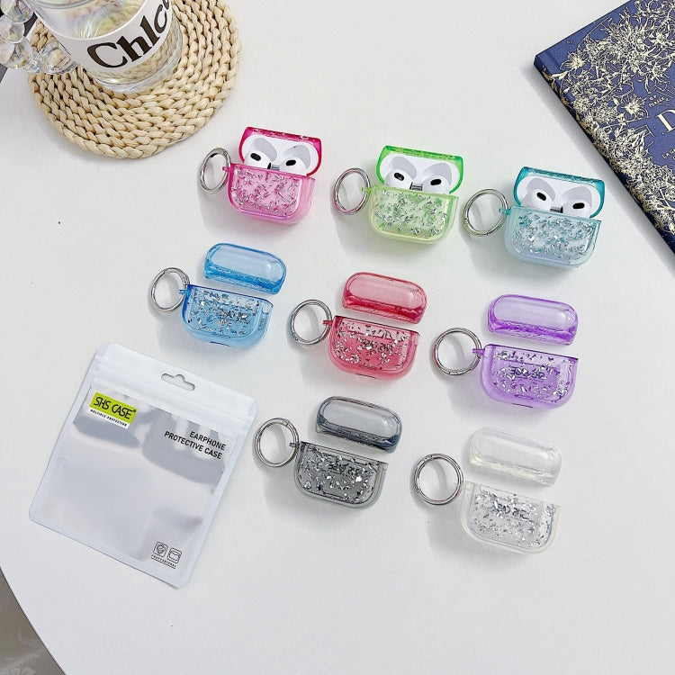 For AirPods Pro 2 Silver Foil Epoxy Bluetooth Earphone Protective Case(Purple) - For AirPods Pro 2 by PMC Jewellery | Online Shopping South Africa | PMC Jewellery | Buy Now Pay Later Mobicred
