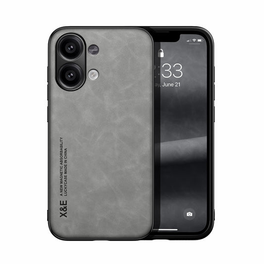 For Xiaomi Redmi Note 13 4G Skin Feel Magnetic Leather Back Phone Case(Light Grey) - Note 13 Cases by PMC Jewellery | Online Shopping South Africa | PMC Jewellery | Buy Now Pay Later Mobicred