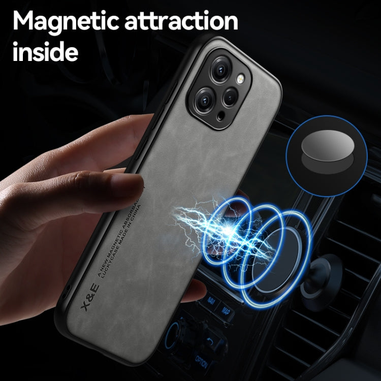 For Xiaomi Redmi Note 13 4G Skin Feel Magnetic Leather Back Phone Case(Dark Grey) - Note 13 Cases by PMC Jewellery | Online Shopping South Africa | PMC Jewellery | Buy Now Pay Later Mobicred