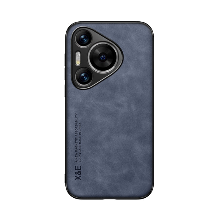 For Huawei Pura 70 Pro Skin Feel Magnetic Leather Back Phone Case(Blue) - Huawei Cases by PMC Jewellery | Online Shopping South Africa | PMC Jewellery | Buy Now Pay Later Mobicred