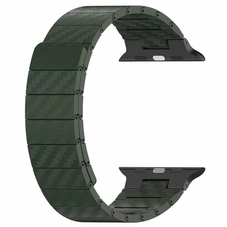 For Apple Watch Series 9 41mm Carbon Fiber Magnetic Loop Watch Band(Official Green) - Watch Bands by PMC TechLife | Online Shopping South Africa | PMC TechLife