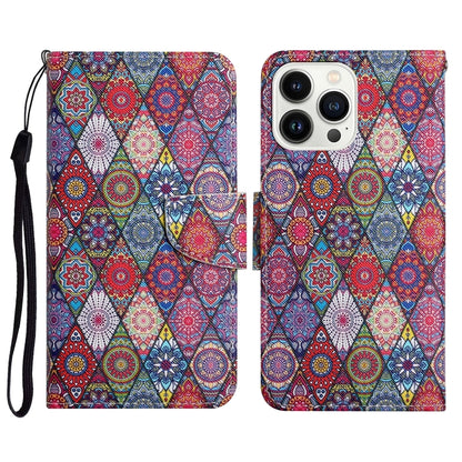 For iPhone 16 Pro 3D Colored Drawing Flip Leather Phone Case(Kaleidoscope) - iPhone 16 Pro Cases by PMC Jewellery | Online Shopping South Africa | PMC Jewellery | Buy Now Pay Later Mobicred