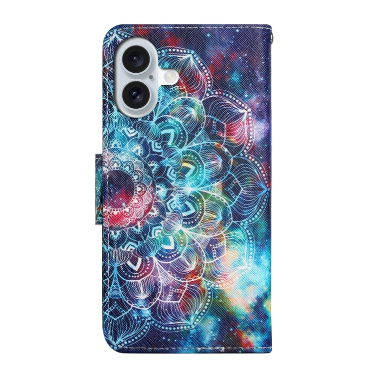 For iPhone 16 3D Colored Drawing Flip Leather Phone Case(Star Mandala) - iPhone 16 Cases by PMC Jewellery | Online Shopping South Africa | PMC Jewellery | Buy Now Pay Later Mobicred