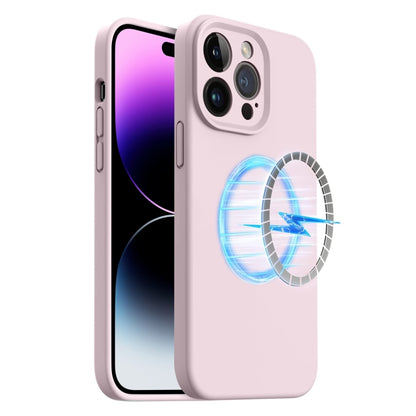 For iPhone 15 Pro Max LK MagSafe Magnetic Silicone Phone Case(Pink) - iPhone 15 Pro Max Cases by PMC Jewellery | Online Shopping South Africa | PMC Jewellery