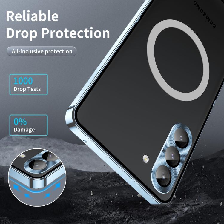 For Samsung Galaxy S25 5G MagSafe Magnetic Frosted Metal Phone Case(Blue) - Galaxy S25 5G Cases by PMC Jewellery | Online Shopping South Africa | PMC Jewellery | Buy Now Pay Later Mobicred