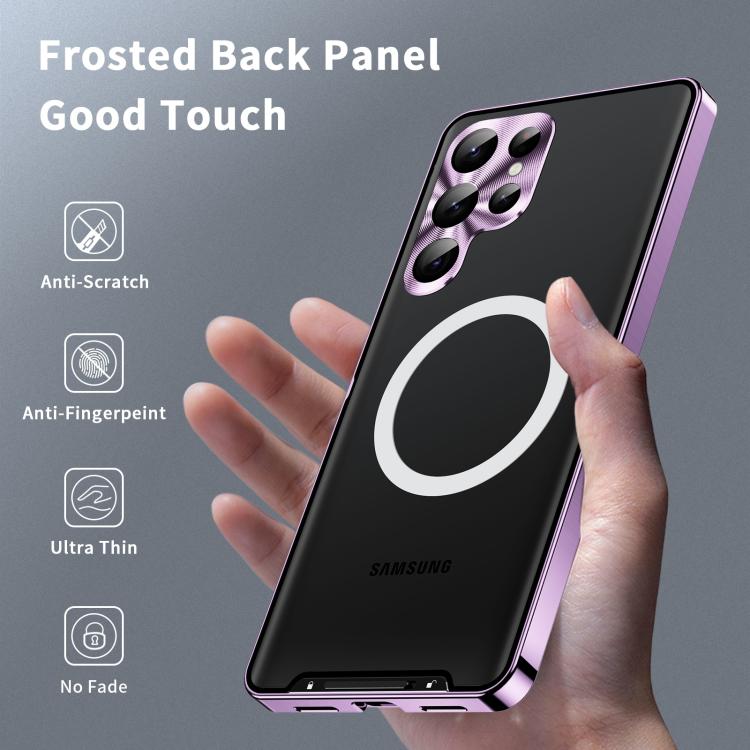 For Samsung Galaxy S25 Ultra 5G MagSafe Magnetic Frosted Metal Phone Case(Purple) - Galaxy S25 Ultra 5G Cases by PMC Jewellery | Online Shopping South Africa | PMC Jewellery | Buy Now Pay Later Mobicred