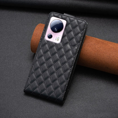 For Xiaomi 13 Lite / Civi 2 Diamond Lattice Vertical Flip Leather Phone Case(Black) - 13 Lite Cases by PMC Jewellery | Online Shopping South Africa | PMC Jewellery | Buy Now Pay Later Mobicred