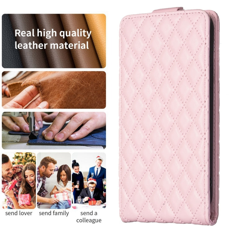 For Xiaomi 13 Diamond Lattice Vertical Flip Leather Phone Case(Pink) - 13 Cases by PMC Jewellery | Online Shopping South Africa | PMC Jewellery | Buy Now Pay Later Mobicred