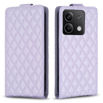 For Xiaomi Redmi Note 13 4G Global Diamond Lattice Vertical Flip Leather Phone Case(Purple) - Note 13 Cases by PMC Jewellery | Online Shopping South Africa | PMC Jewellery | Buy Now Pay Later Mobicred