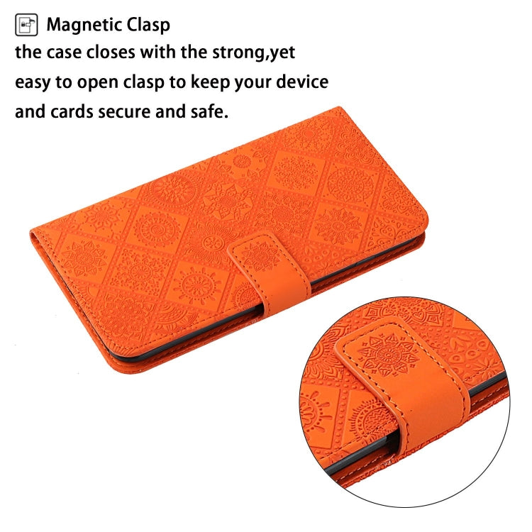 For iPhone 16 Pro Ethnic Style Embossed Pattern Leather Phone Case(Orange) - iPhone 16 Pro Cases by PMC Jewellery | Online Shopping South Africa | PMC Jewellery | Buy Now Pay Later Mobicred