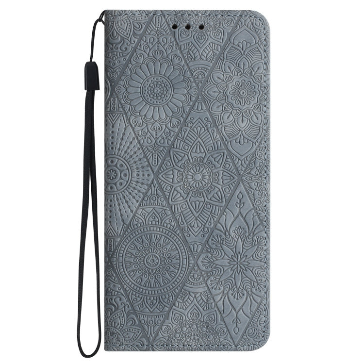 For iPhone 16 Plus Ethnic Embossed Adsorption Leather Phone Case(Grey) - iPhone 16 Plus Cases by PMC Jewellery | Online Shopping South Africa | PMC Jewellery | Buy Now Pay Later Mobicred