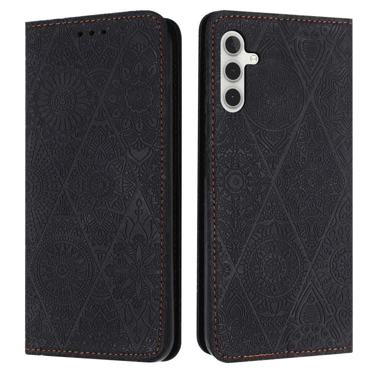 For Samsung Galaxy S24 5G Ethnic Embossed Adsorption Leather Phone Case(Black) - Galaxy S24 5G Cases by PMC Jewellery | Online Shopping South Africa | PMC Jewellery