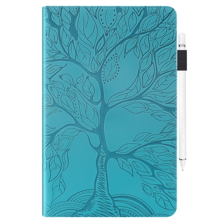 For Amazon Fire Max 11 Life Tree Series Horizontal Flip Leather Tablet Case(Lake Blue) - Amazon by PMC TechLife | Online Shopping South Africa | PMC TechLife | Buy Now Pay Later Mobicred