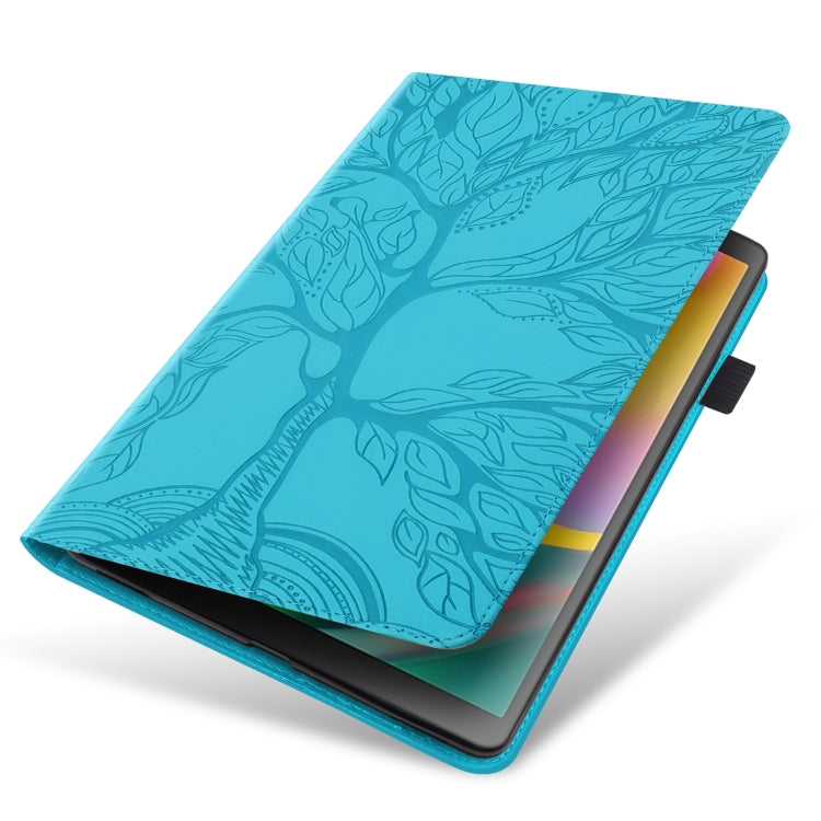For Amazon Fire Max 11 Life Tree Series Horizontal Flip Leather Tablet Case(Lake Blue) - Amazon by PMC TechLife | Online Shopping South Africa | PMC TechLife | Buy Now Pay Later Mobicred