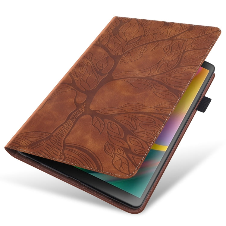 For Samsung Galaxy Tab S9 Ultra Life Tree Series Horizontal Flip Leather Tablet Case(Brown) - Galaxy Tab S9 Ultra Cases by PMC Jewellery | Online Shopping South Africa | PMC Jewellery