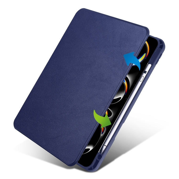 For iPad Pro 11 2024 Acrylic 360 Rotation Detachable Leather Tablet Case(Dark Blue) - iPad Pro 11 2024 Cases by PMC TechLife | Online Shopping South Africa | PMC TechLife | Buy Now Pay Later Mobicred