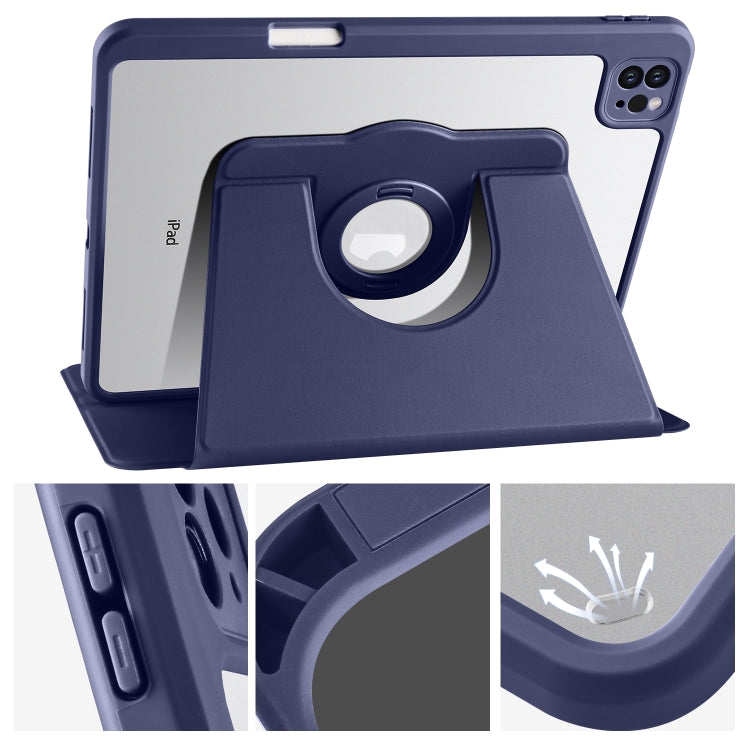 For iPad Pro 11 2024 Acrylic 360 Rotation Detachable Leather Tablet Case(Dark Blue) - iPad Pro 11 2024 Cases by PMC Jewellery | Online Shopping South Africa | PMC Jewellery | Buy Now Pay Later Mobicred