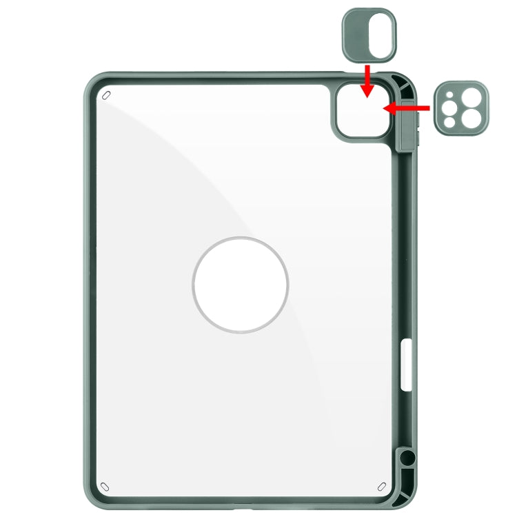 For iPad Pro 11 2024 Acrylic 360 Rotation Detachable Leather Tablet Case(Deep Green) - iPad Pro 11 2024 Cases by PMC TechLife | Online Shopping South Africa | PMC TechLife | Buy Now Pay Later Mobicred