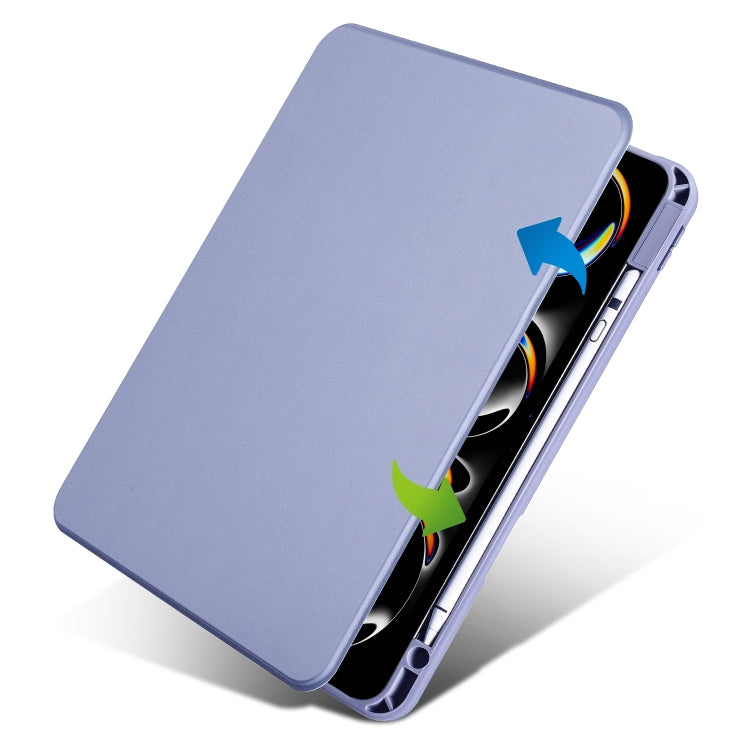 For iPad Pro 13 2024 Acrylic 360 Rotation Detachable Leather Tablet Case(Lavender Purple) - iPad Pro 13 2024 Cases by PMC TechLife | Online Shopping South Africa | PMC TechLife | Buy Now Pay Later Mobicred
