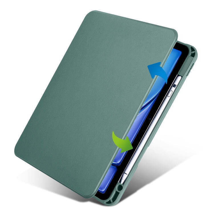 For iPad Air 13 2024 Acrylic 360 Rotation Detachable Leather Tablet Case(Deep Green) - iPad Air 13 2024 Cases by PMC Jewellery | Online Shopping South Africa | PMC Jewellery | Buy Now Pay Later Mobicred
