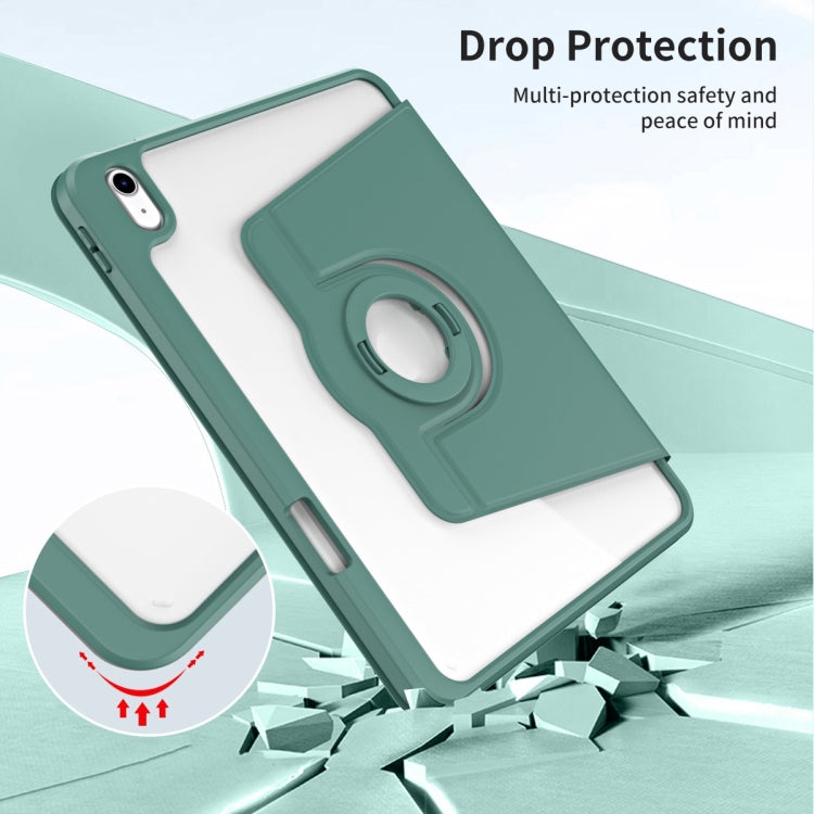 For iPad Air 13 2025 / 2024 Acrylic 360 Rotation Detachable Leather Tablet Case(Deep Green) - iPad Air 13 2025 / 2024 Cases by PMC TechLife | Online Shopping South Africa | PMC TechLife | Buy Now Pay Later Mobicred