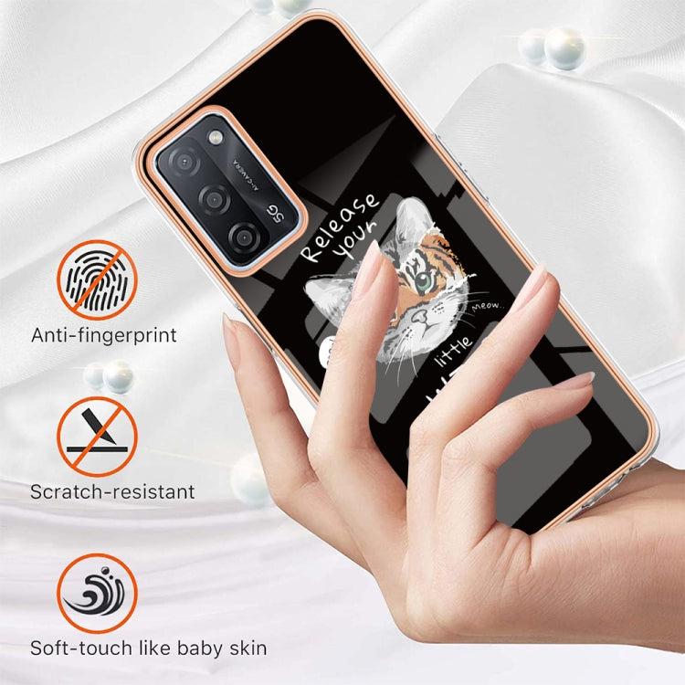 For OPPO A55 5G / A53s 5G / A54 4G Electroplating Marble Dual-side IMD Phone Case(Natural Growth) - OPPO Cases by PMC TechLife | Online Shopping South Africa | PMC TechLife | Buy Now Pay Later Mobicred