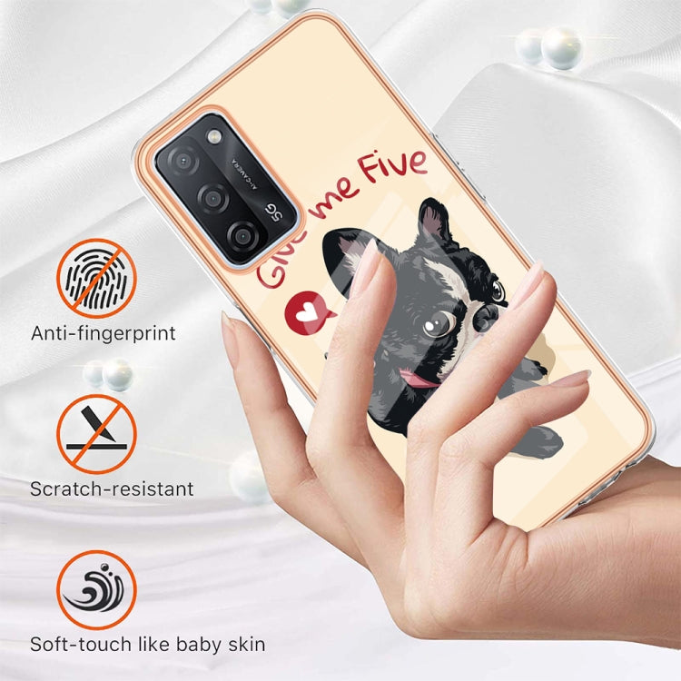 For OPPO A55 5G / A53s 5G / A54 4G Electroplating Marble Dual-side IMD Phone Case(Lucky Dog) - OPPO Cases by PMC Jewellery | Online Shopping South Africa | PMC Jewellery | Buy Now Pay Later Mobicred