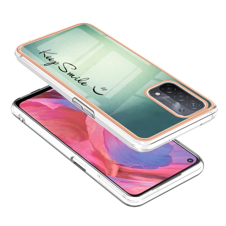 For OPPO A74 / A93 5G / A54 5G / A93s 5G Electroplating Marble Dual-side IMD Phone Case(Smile) - OPPO Cases by PMC Jewellery | Online Shopping South Africa | PMC Jewellery | Buy Now Pay Later Mobicred