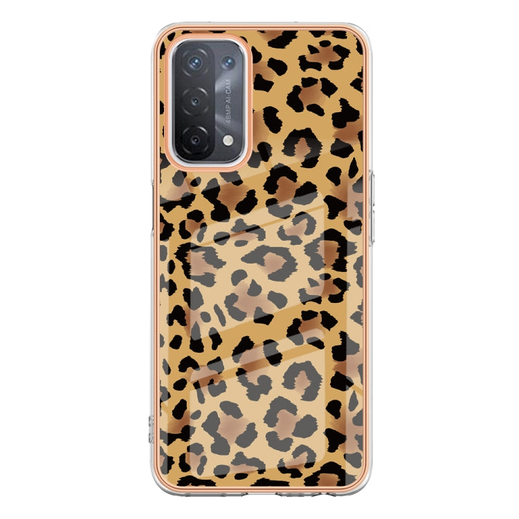 For OPPO A74 / A93 5G / A54 5G / A93s 5G Electroplating Marble Dual-side IMD Phone Case(Leopard Print) - OPPO Cases by PMC Jewellery | Online Shopping South Africa | PMC Jewellery | Buy Now Pay Later Mobicred