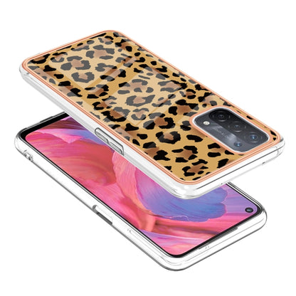 For OPPO A74 / A93 5G / A54 5G / A93s 5G Electroplating Marble Dual-side IMD Phone Case(Leopard Print) - OPPO Cases by PMC Jewellery | Online Shopping South Africa | PMC Jewellery | Buy Now Pay Later Mobicred