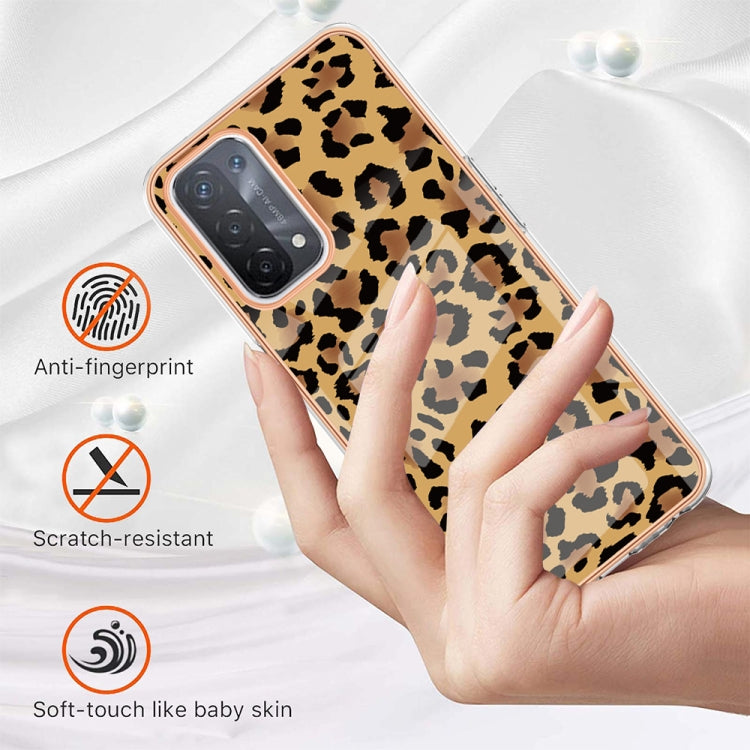 For OPPO A74 / A93 5G / A54 5G / A93s 5G Electroplating Marble Dual-side IMD Phone Case(Leopard Print) - OPPO Cases by PMC Jewellery | Online Shopping South Africa | PMC Jewellery | Buy Now Pay Later Mobicred