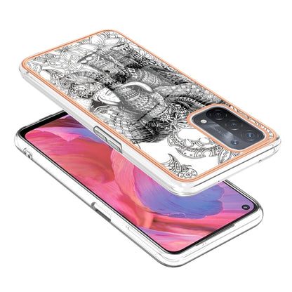 For OPPO A74 / A93 5G / A54 5G / A93s 5G Electroplating Marble Dual-side IMD Phone Case(Totem Elephant) - OPPO Cases by PMC Jewellery | Online Shopping South Africa | PMC Jewellery | Buy Now Pay Later Mobicred