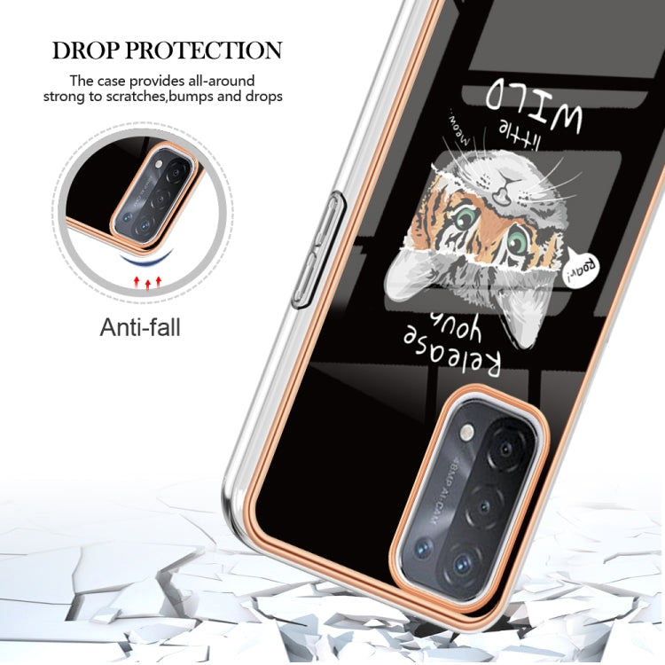 For OPPO A74 / A93 5G / A54 5G / A93s 5G Electroplating Marble Dual-side IMD Phone Case(Natural Growth) - OPPO Cases by PMC Jewellery | Online Shopping South Africa | PMC Jewellery | Buy Now Pay Later Mobicred