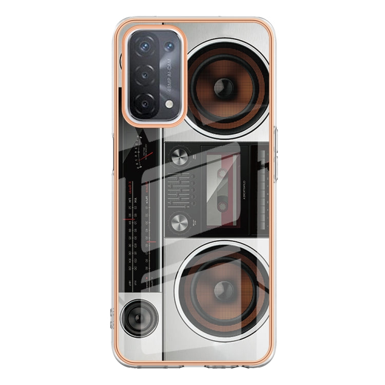 For OPPO A74 / A93 5G / A54 5G / A93s 5G Electroplating Marble Dual-side IMD Phone Case(Retro Radio) - OPPO Cases by PMC Jewellery | Online Shopping South Africa | PMC Jewellery | Buy Now Pay Later Mobicred