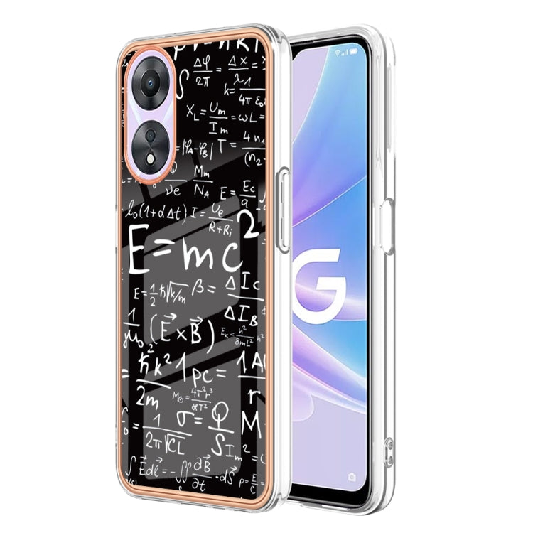 For OPPO A78 / A58 Electroplating Marble Dual-side IMD Phone Case(Equation) - OPPO Cases by PMC Jewellery | Online Shopping South Africa | PMC Jewellery | Buy Now Pay Later Mobicred