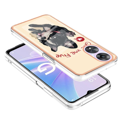 For OPPO A78 / A58 Electroplating Marble Dual-side IMD Phone Case(Lucky Dog) - OPPO Cases by PMC Jewellery | Online Shopping South Africa | PMC Jewellery | Buy Now Pay Later Mobicred