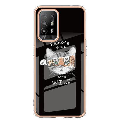 For OPPO A94 5G / A95 5G Electroplating Marble Dual-side IMD Phone Case(Natural Growth) - OPPO Cases by PMC Jewellery | Online Shopping South Africa | PMC Jewellery | Buy Now Pay Later Mobicred