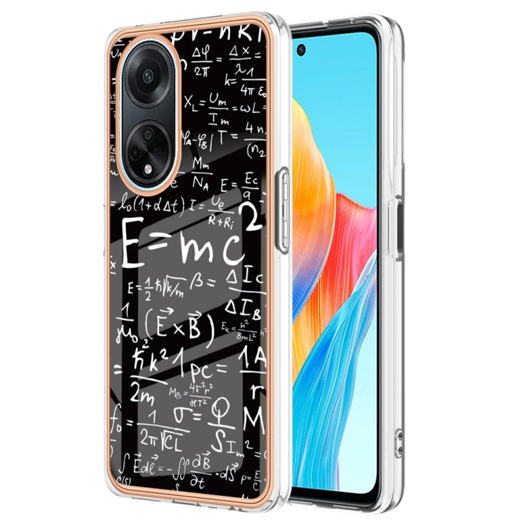 For OPPO A98 Electroplating Marble Dual-side IMD Phone Case(Equation) - OPPO Cases by PMC Jewellery | Online Shopping South Africa | PMC Jewellery | Buy Now Pay Later Mobicred